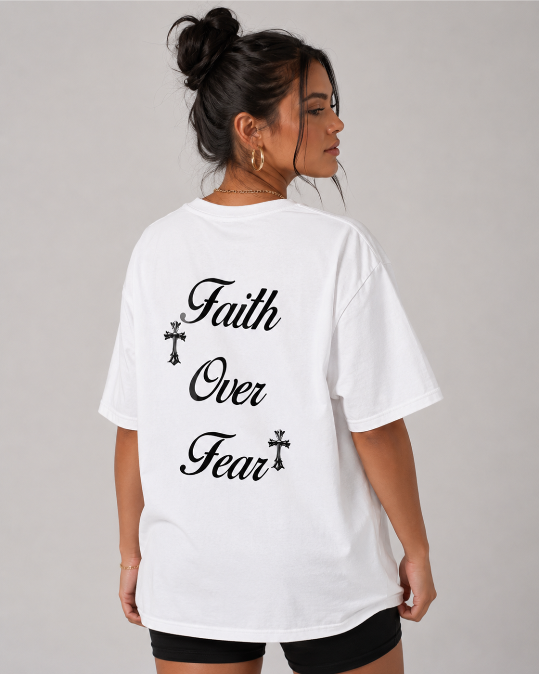 Faith Over Fear Tee - White Tee