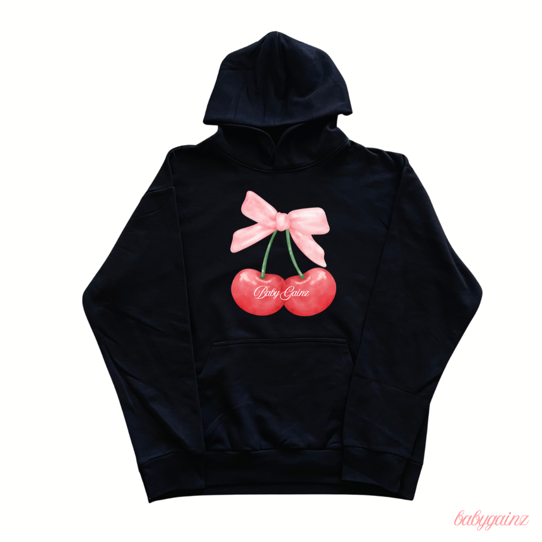 Cherry Black Oversized Hoodie