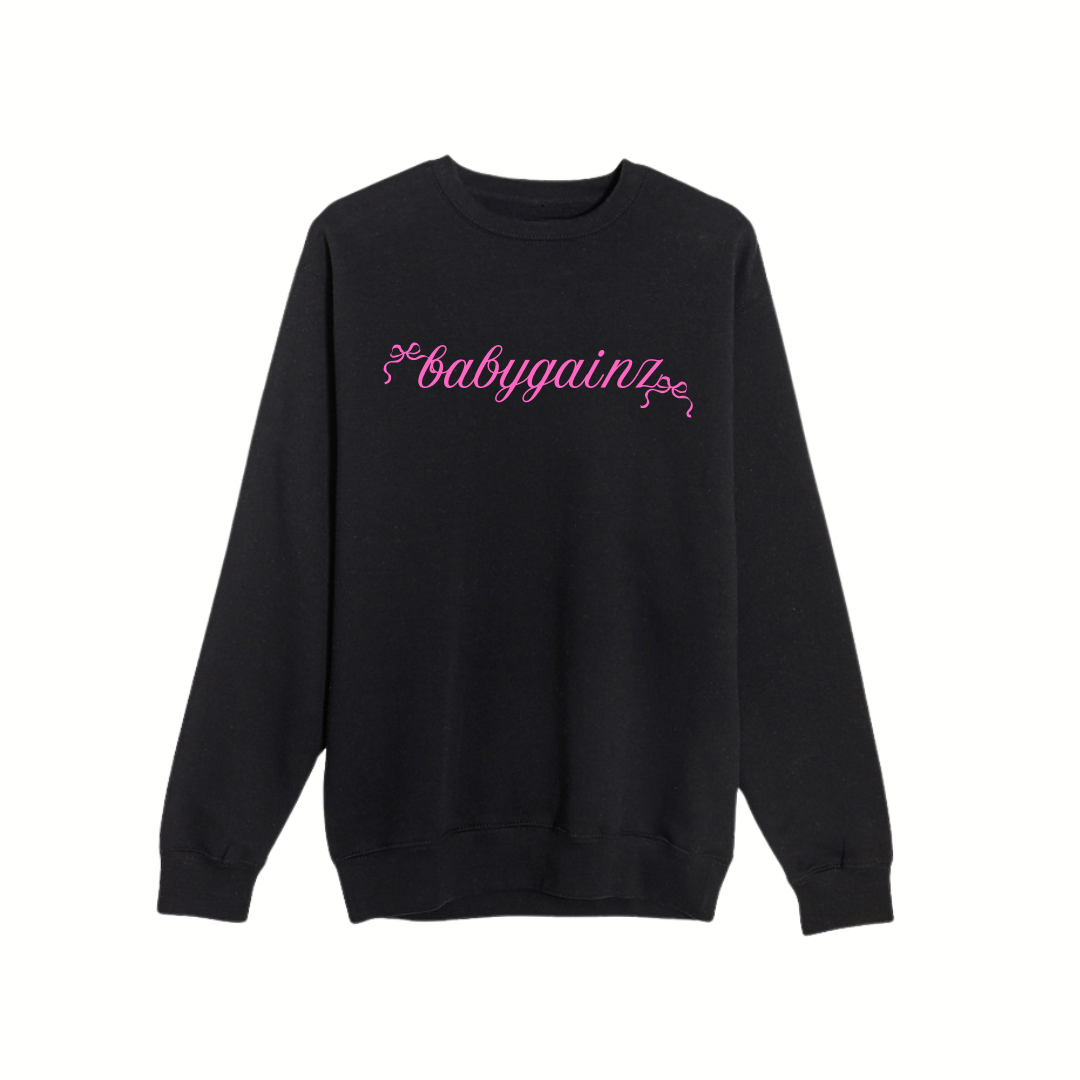 Bow Black Crewneck Sweatshirt